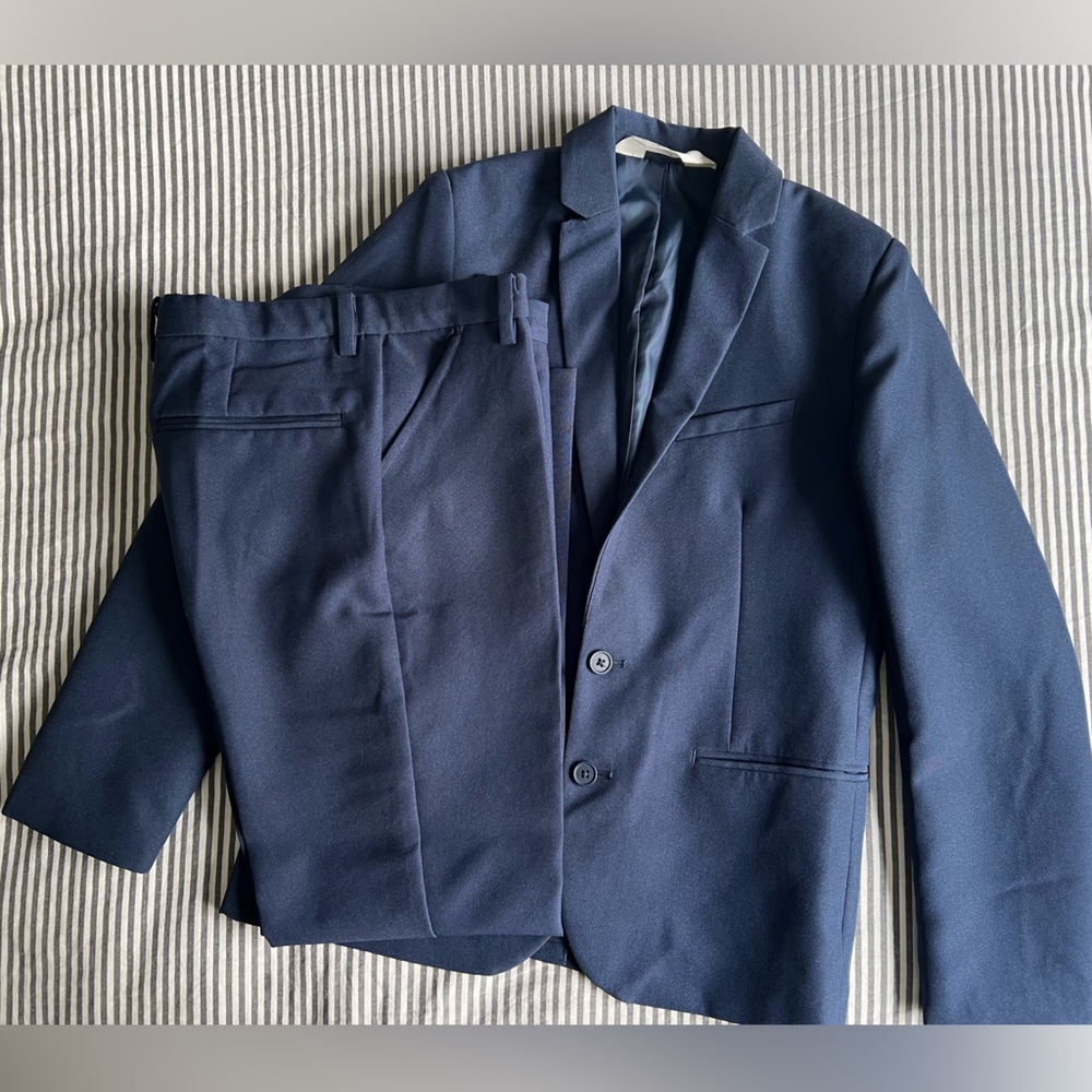 H&M Boys Navy Blazer and Pants Set